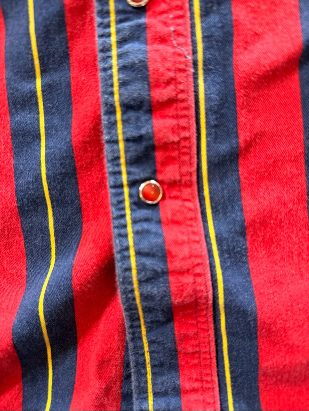 Wrangler Red Navy Striped snap - down Shirt - Picture 3 of 12
